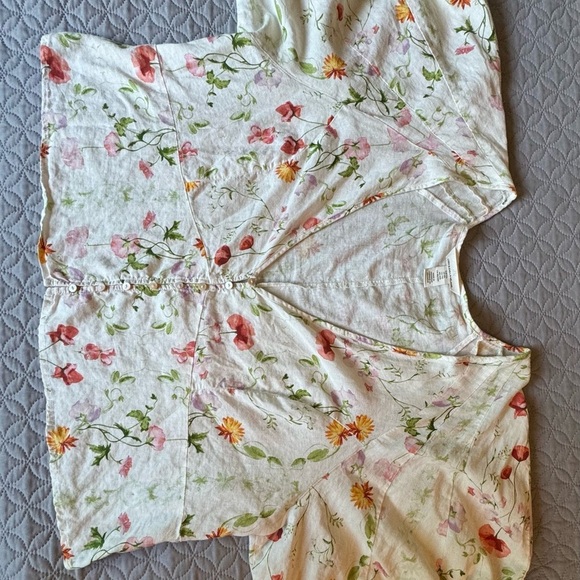 H&M Linen Blend Floral Blouse Sz XXL - Picture 6 of 10